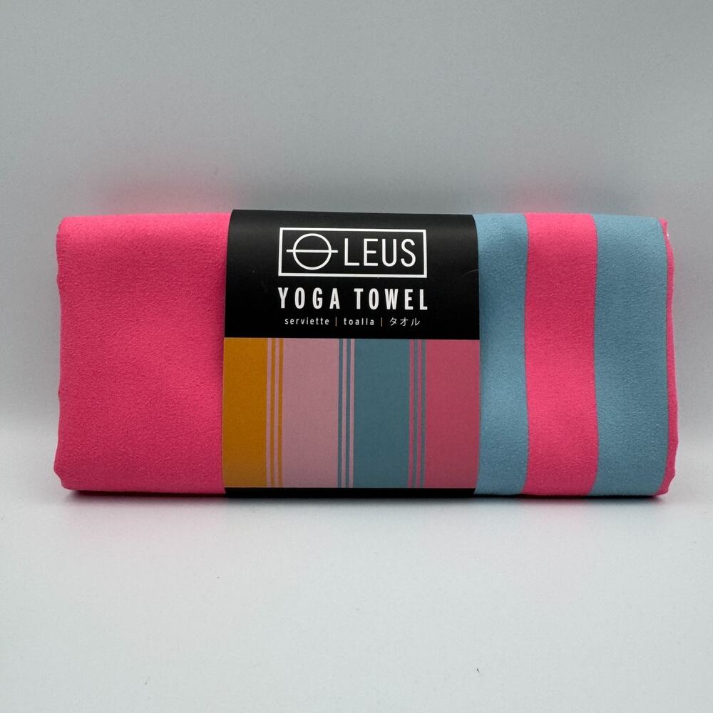 Leus Yoga Eco Towel Zuma Microfiber Antimicrobial Yellow Pink Blue Stripe 68x24